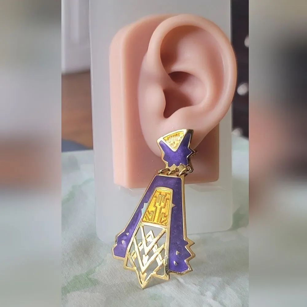 Vintage Edgar Berebi Art Deco Clip-on Earrings